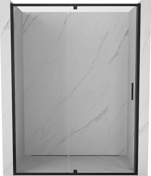 Mexen Exo porta doccia a battente 130 cm, trasparente, nero - 819-130-000-70-00