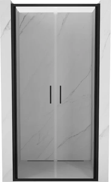 Mexen Exo doppie porte doccia battenti 90 cm, trasparente, nero - 814-090-000-70-00