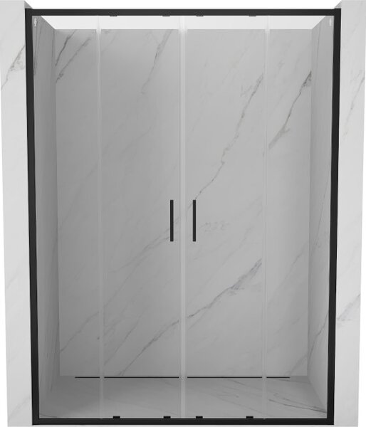 Mexen Exo porta doccia doppia scorrevole 150 cm, trasparente, nero - 8152-150-000-70-00