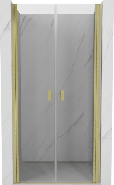 Mexen Mist porta doccia battente 90 cm, trasparente, dorato spazzolato - 8A7-090-000-55-00