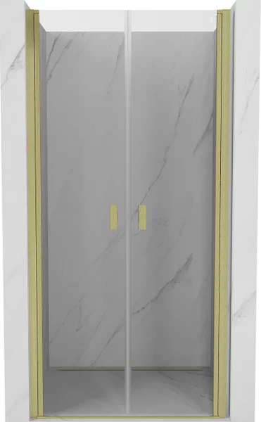 Mexen Mist porta doccia battente 90 cm, trasparente, dorato spazzolato - 8A7-090-000-55-00