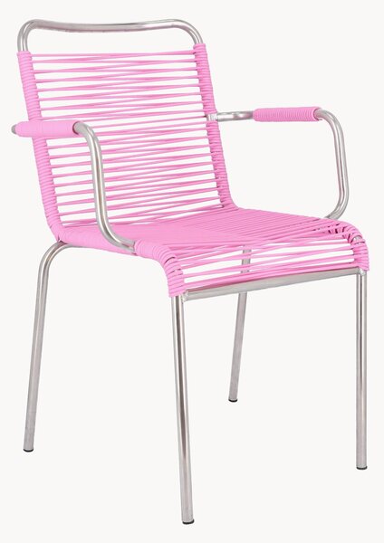 Set di 4 poltroncine da giardino fatte a mano Mya Spaghetti, impilabili