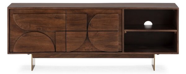 Mobile TV marrone in mango massiccio 145x55x40 cm Trisha – MOME