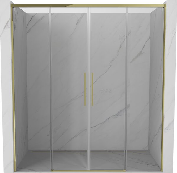 Mexen Rox Duo porte doccia scorrevoli 170 cm, trasparenti, dorate - 8C2-170-002-50-00