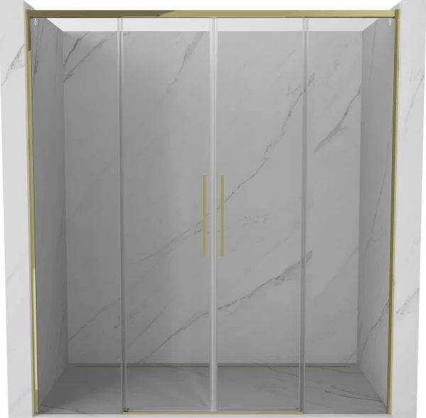 Mexen Rox Duo porte doccia scorrevoli 170 cm, trasparenti, dorate - 8C2-170-002-50-00