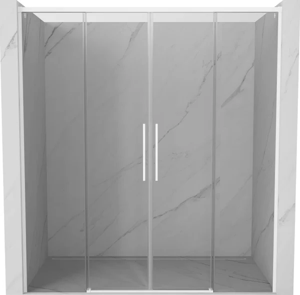 Mexen Rox Duo porte doccia scorrevoli 190 cm, trasparente, bianco - 8C2-190-002-20-00