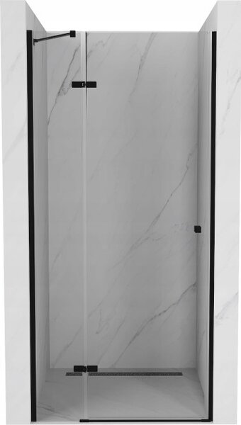 Mexen Roma porta doccia a battente 90 cm, trasparente, nero - 854-090-000-70-00