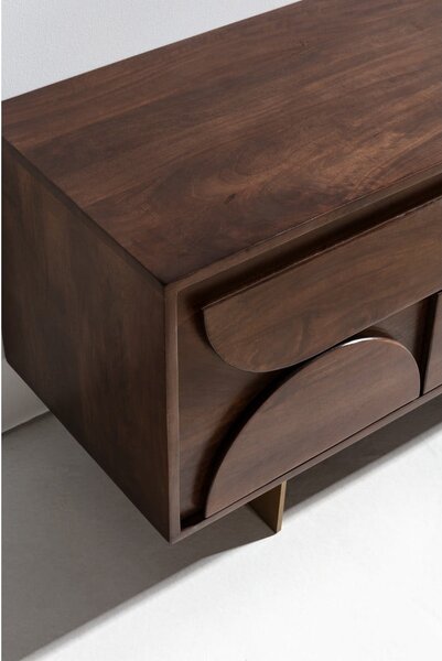 Mobile TV marrone in mango massiccio 145x55x40 cm Trisha – MOME