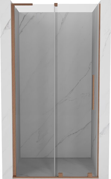 Mexen Velar L porta doccia scorrevole 90 cm, trasparente, rame spazzolato - 871-090-003-01-65