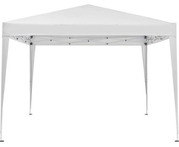 BORNEO: Gazebo pieghevole 3x3 metri con struttura in metallo bianco, telo per il tetto color crema Oxford-210D, resistente ai raggi UV e all'acqua, autoportante