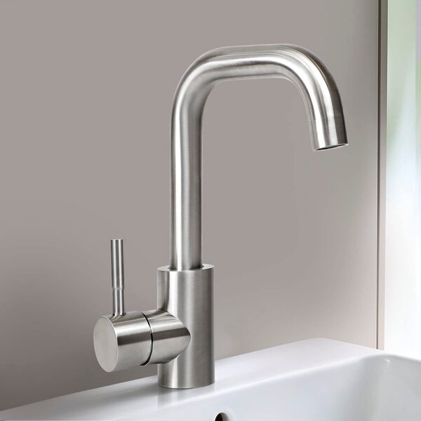ZMH Rubinetto bagno lavabo miscelatore lavabo - Rubinetteria rubinetto acqua fredda ad alta pressione con altezza bocca 100mm rubinetto miscelatore in acciaio inox per bagno, nichel spazzolato