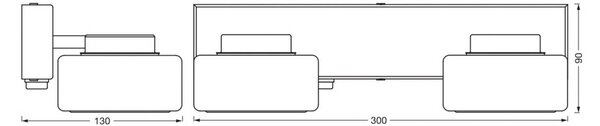 OSRAM Applique da parete ORBIS FLAME, Nero, Bagno, Metallo, Moderno, Applique