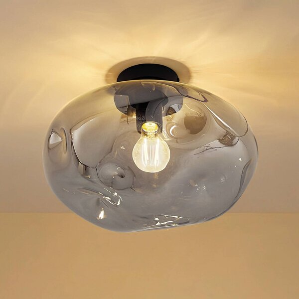 Plafoniera soffitto Lelia Lindby, dimmerabile, Alluminio / Grigio / Zincato, Soggiorno / Sala da pranzo, Metallo, Design, Plafoniera