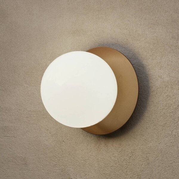 Nuura Aps Applique da esterno Liila, Ø 16 cm, bronzo/opale dimmerabile, Bronzo / Ottone antico, Metallo, Scandinavo