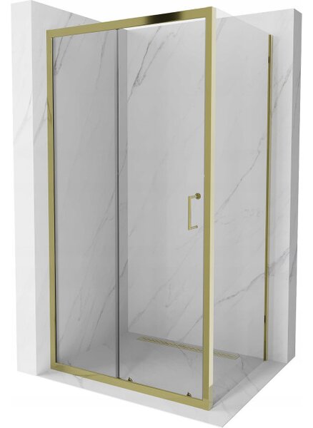Mexen Apia cabina doccia scorrevole 125 x 90 cm, trasparente, oro - 840-125-090-50-00