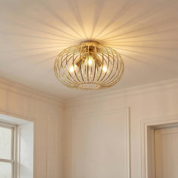 Plafoniera soffitto Globe Domiluce, dimmerabile, Ottone / Oro, Soggiorno / Sala da pranzo, Metallo, Plafoniera