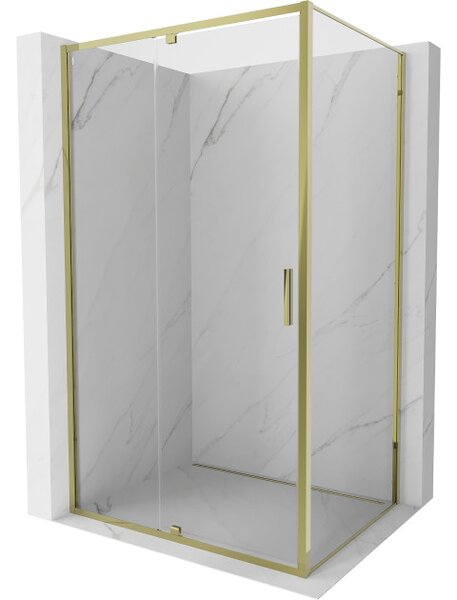 Mexen Exo cabina doccia a battente 160 x 100 cm, trasparente, oro - 819-160-100-50-00