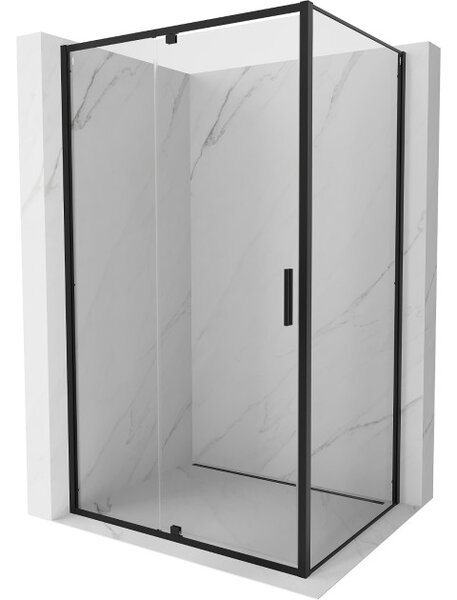Mexen Exo cabina doccia a battente 105 x 70 cm, trasparente, nero - 819-105-070-70-00
