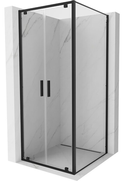 Mexen Exo cabina doccia a battente 70 x 70 cm, trasparente, nera - 8182-070-070-70-00