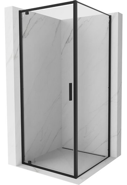 Mexen Exo cabina doccia a battente 80 x 80 cm, trasparente, nera - 8181-080-080-70-00