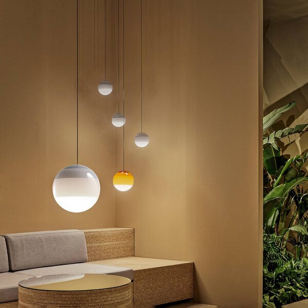 MARSET Lampada a sospensione Dipping Light, dimmerabile, Bianco / Opale, Soggiorno / Sala da pranzo, Vetro, Design, Lampada a sospensione