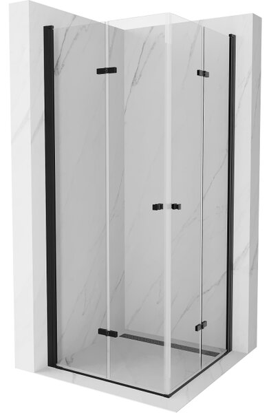 Mexen Lima Duo cabina doccia pieghevole 70 x 70 cm, trasparente, nero - 856-070-070-70-00-02