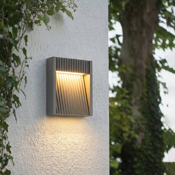 Applique da esterni a LED Tavion Lucande, Nero, Alluminio, Moderno, Applique LED da esterni