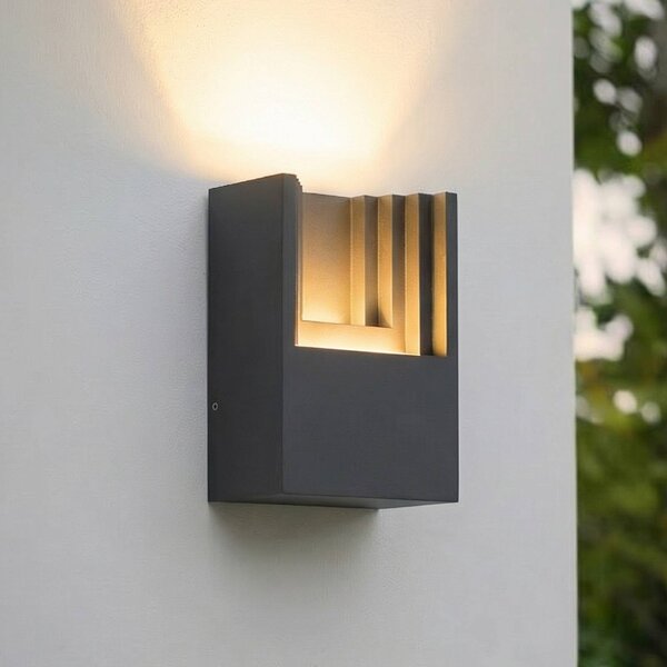 Applique da esterni a LED Aurali Lindby, Nero, Alluminio, Moderno, Applique LED da esterni