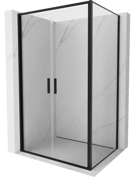 Mexen Exo cabina doccia battente 100 x 80 cm, trasparente, nera - 814-100-080-70-00