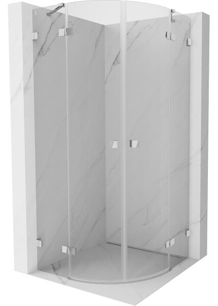 Mexen Lunar cabina doccia semicircolare a battente 70 x 70 cm, trasparente, cromo - 833-070L-070P-01-00