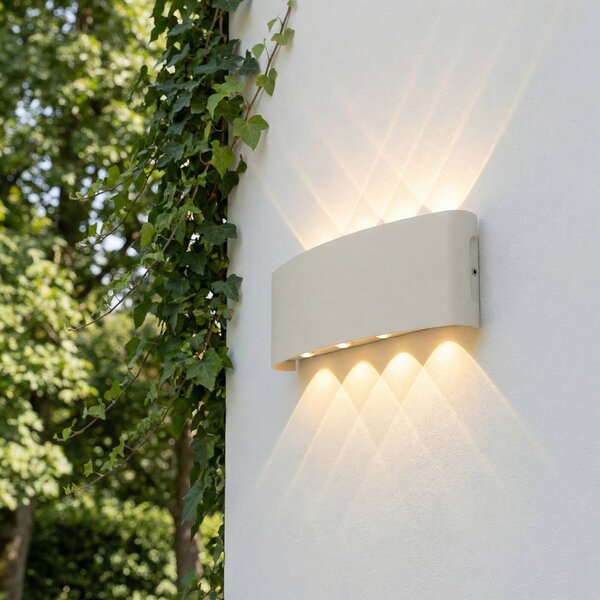 Applique da esterni a LED Ithan Lindby, Bianco / Opale, Alluminio, Moderno, Applique LED da esterni