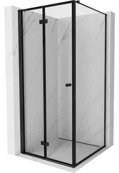 Mexen Mist-F cabina doccia pieghevole sinistra 90 x 90 cm, cornice nera, nera - 8A6T-090-090-70-70-L