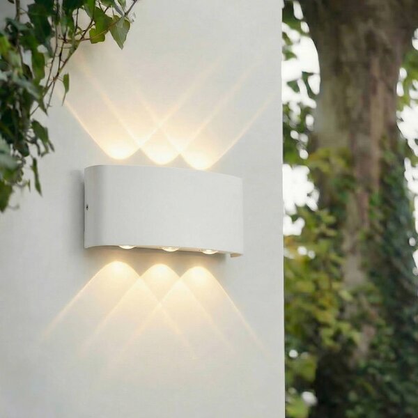 Applique da esterni a LED Ithan Lindby, Bianco / Opale, Alluminio, Moderno, Applique LED da esterni