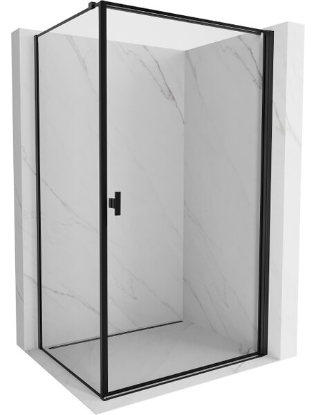 Mexen Mist-B cabina doccia apribile destra 70 x 100 cm, cornice nera, nera - 8A2T-070-100-70-70-P