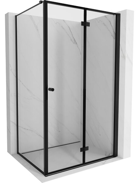 Mexen Mist-F cabina doccia pieghevole destra 120 x 80 cm, cornice nera, nero - 8A6T-120-080-70-70-P