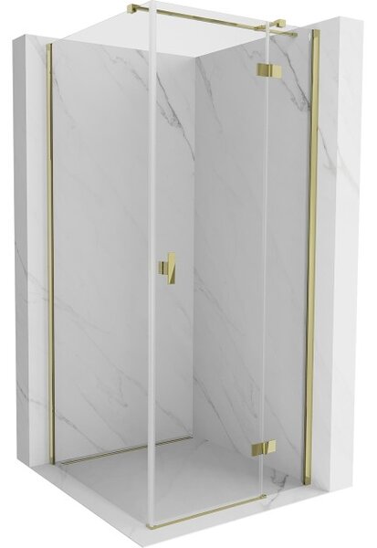 Mexen Mist-H T cabina doccia battente destra 80 x 80 cm, trasparente, oro - 8A5T-080-080-50-00-P