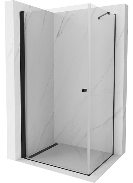 Mexen Pretoria cabina doccia a battente 70 x 80 cm, trasparente, nera - 852-070-080-70-00
