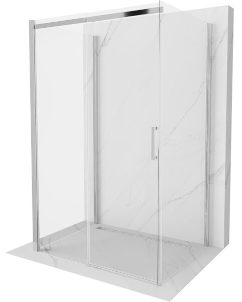 Mexen Omega-3S cabina doccia a 3 lati, scorrevole 100 x 80 cm, trasparente, cromo - 825-100-080-01-00-3S