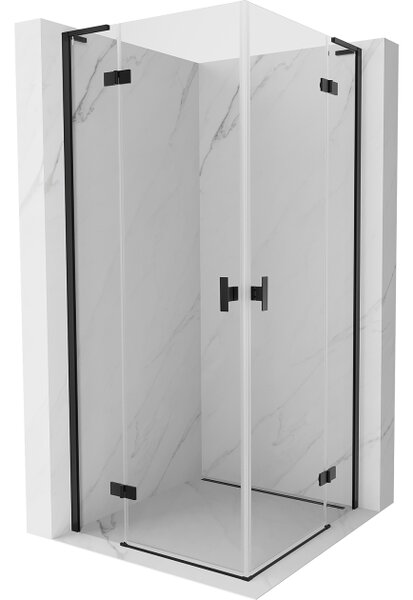 Mexen Mist-H L Duo cabina doccia ad anta battente 90 x 90 cm, trasparente, nero - 8A5L-090L-090P-70-00