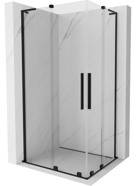Mexen Velar L Duo cabina doccia scorrevole 100 x 90 cm, trasparente, nero - 871-100-090-02-03-70