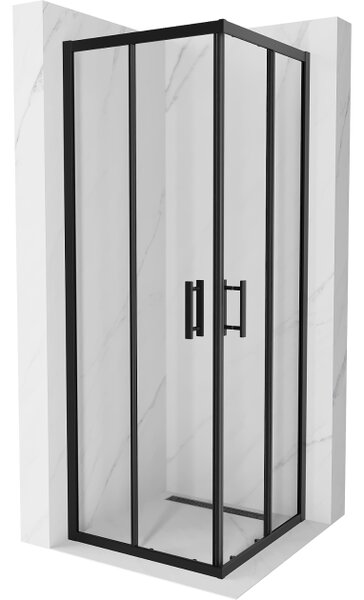 Mexen Rio cabina doccia quadrata 70 x 70 cm, trasparente, nera - 860-070-070-70-00