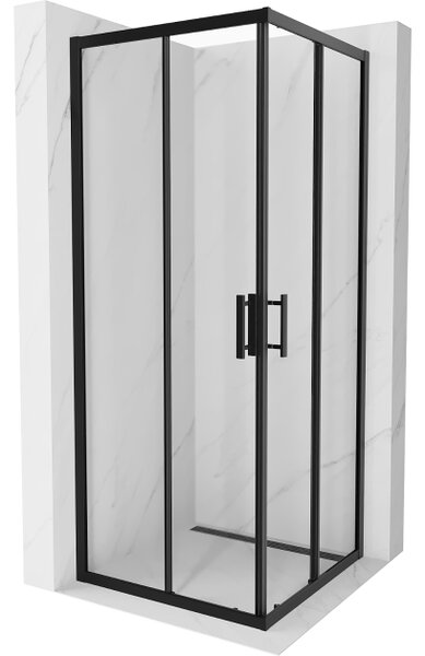 Mexen Rio cabina doccia quadrata 80 x 80 cm, trasparente, nera - 860-080-080-70-00