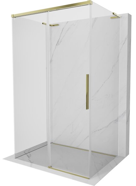 Mexen Rox-3S L cabina doccia a 3 lati scorrevole 100 x 70 cm, trasparente, oro - 8C2L-100-070-50-00-3S