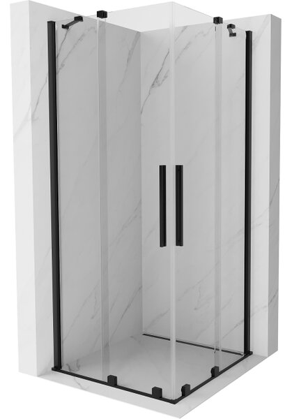 Mexen Velar Duo cabina doccia scorrevole 80 x 80 cm, trasparente, nera - 871-080-080-02-70