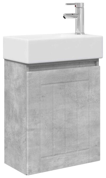 Mobile bagno con rubinetto Grigio Cemento 45,5 x 25,5 x 84 cm