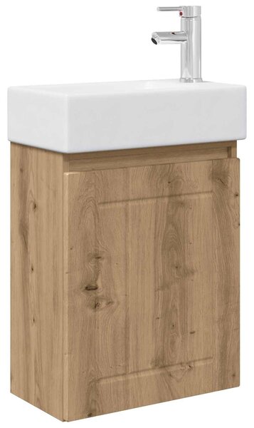 Mobile bagno con rubinetto Rovere Artigianale