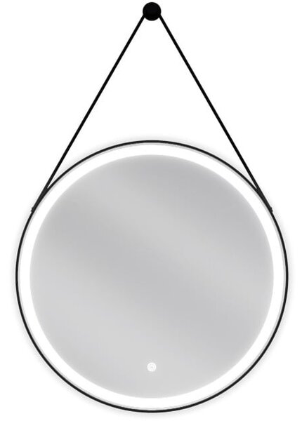 Mexen Reni specchio da bagno retroilluminato, rotondo 60 cm, LED 6000K, antivapore, cornice nera - 9812-060-060-611-70