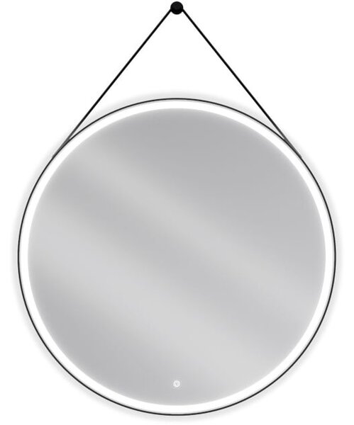 Mexen Reni specchio da bagno retroilluminato, rotondo 100 cm, LED 6000K, antiappannamento, cornice nera - 9812-100-100-611-70