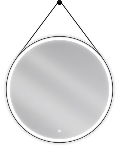 Mexen Reni specchio da bagno illuminato, rotondo 90 cm, LED 6000K, antiappannamento, cornice nera - 9812-090-090-611-70