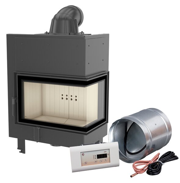 Inserto camino intelligente in acciaio KRATKI MBM destro 10 kW Ø 200 MSK